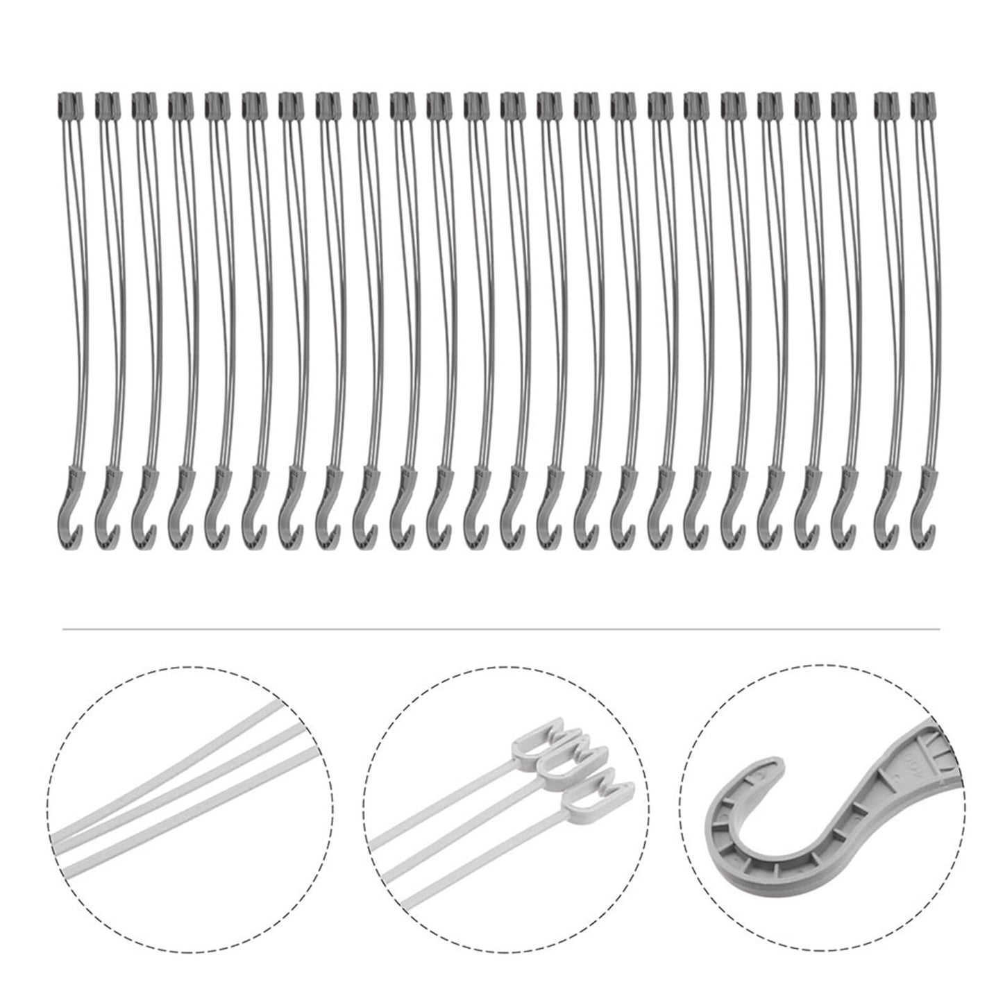DOITOOL 30 Pcs Plastic Hanging Basket Hooks, Triple Hook Replacement Chains for Plant Hanger Flower Pot Holder Outdoor Indoor Porch Garden Bird Feeder Lantern Accessories