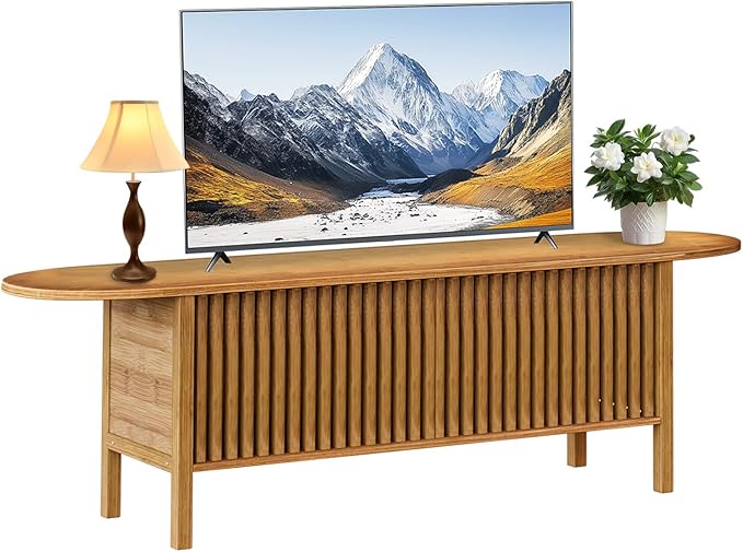 Bamboo TV Stand for TVs up to 65", Accent Entertainment Center