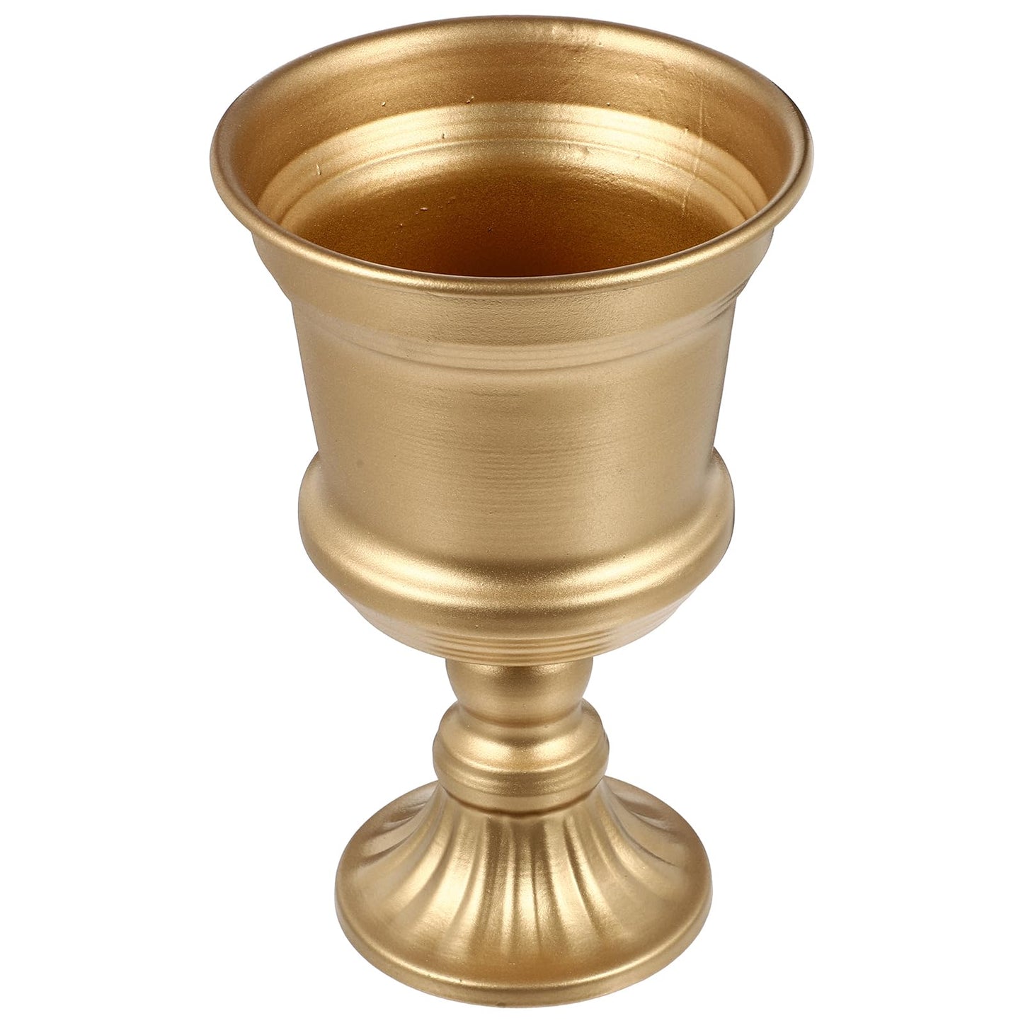 Yardwe Iron Urn Planter, Rustic Metal Flower Pots Decoration Vase for Wedding Party Home Garden Porch Front Door Decoration (Gold)