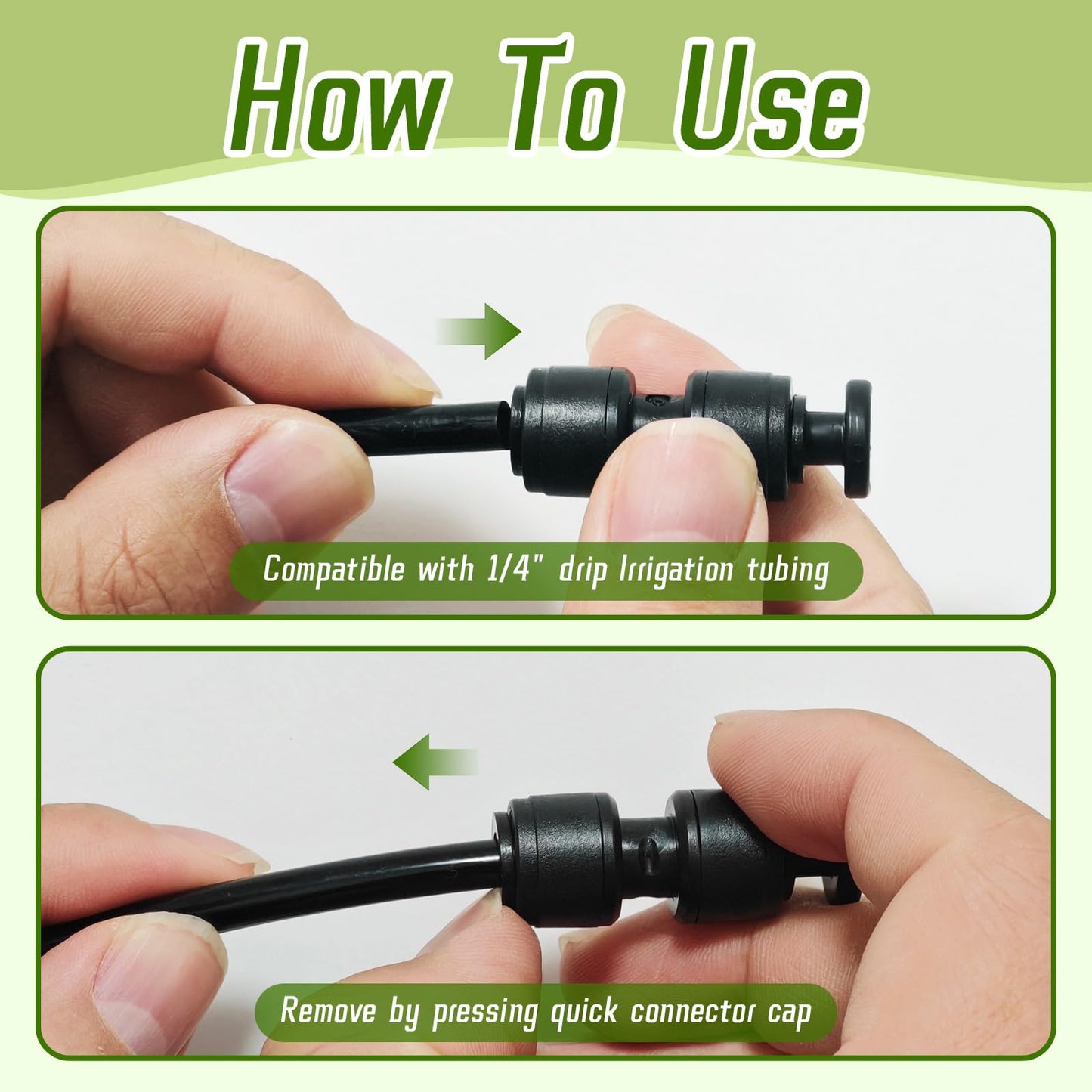 30 PCS Quick Connect 1/4" Drip Irrigation Coupling Fitting,Push-to-Connect Straight Coupler Connectors for 1/4" Irrigation Tubing with 10PCS End Plugs,Hose Connectors for Drip Irrigation System