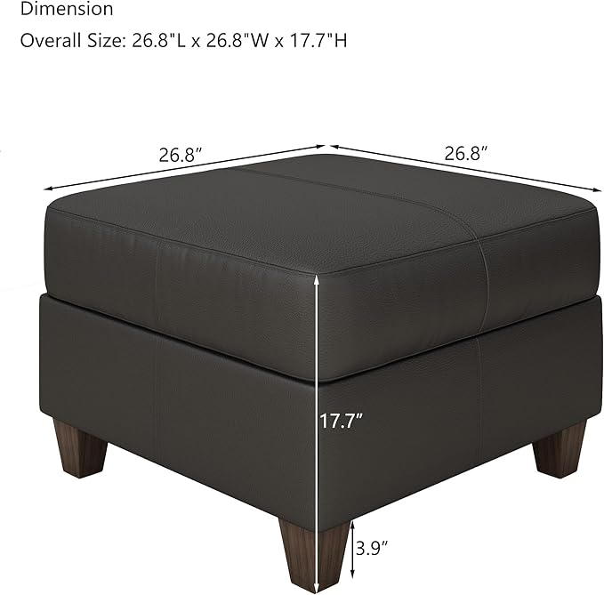 EASE MOOSE Faux Leather Square Ottoman Module
