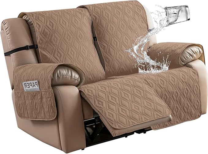 Genina Waterproof Loveseat Recliner Cover Non-Slip, Sofa Cover