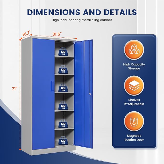 Yizosh Metal Garage Storage Cabinet