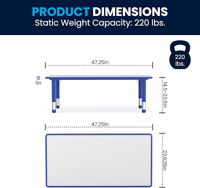 Flash Furniture Wren Adjustable Classroom Activity Table