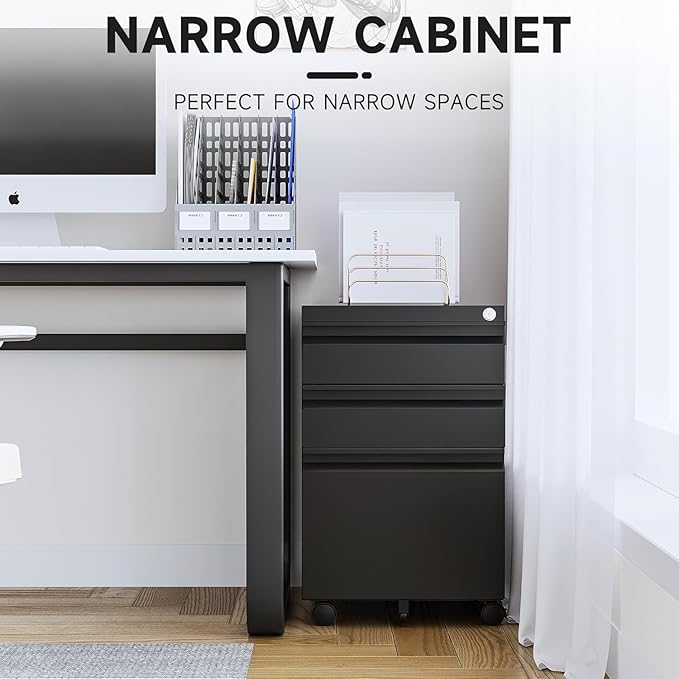 Letaya 3 Drawer Mobile File Cabinet