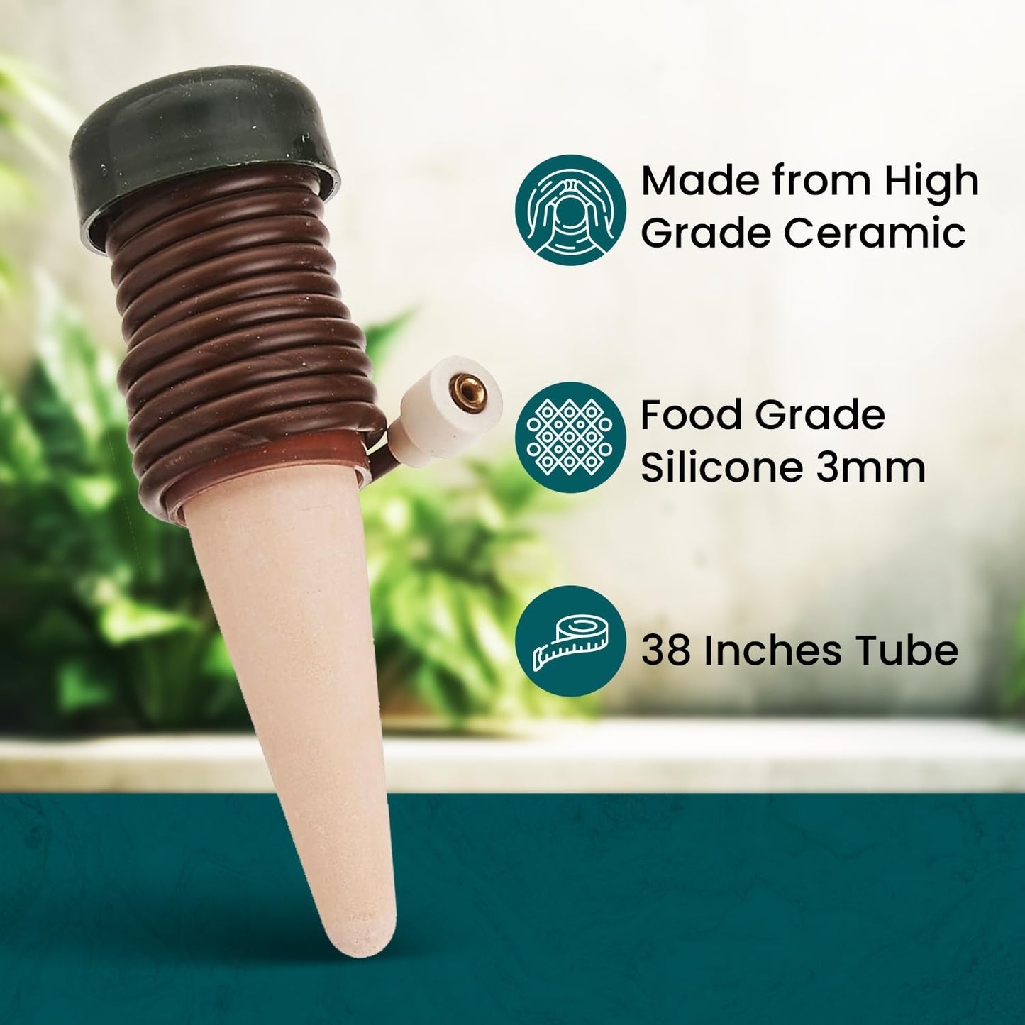Blumat Classic Self-Watering Stakes - Prevents Overwatering and Underwatering for Healthy Growth While You are Away - Ideal for Indoor Plant Watering, 6 Pack, wo Adapter