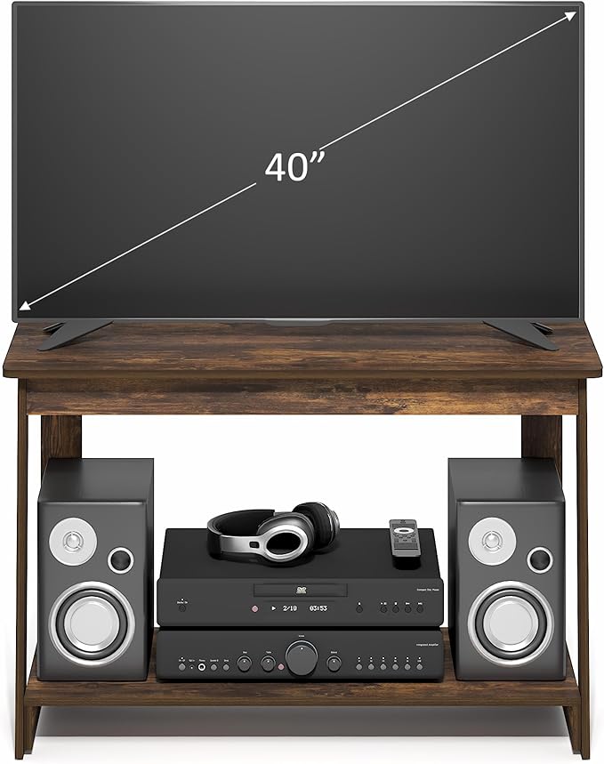 Furinno Beginning TV Stand, 2-Tier Rectangular Entertainment Center