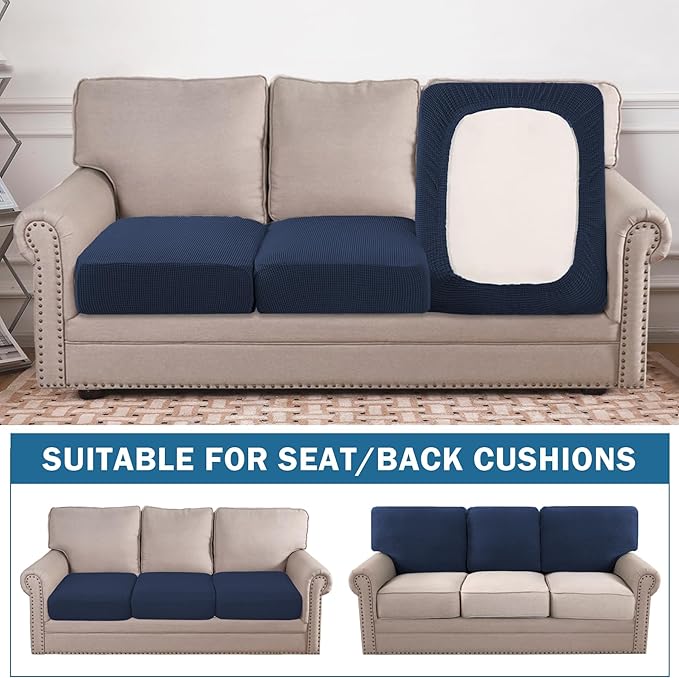 Water Repellent Couch Cushion Cover 3 Pieces Sofa Seat Cushion Covers, Stretch