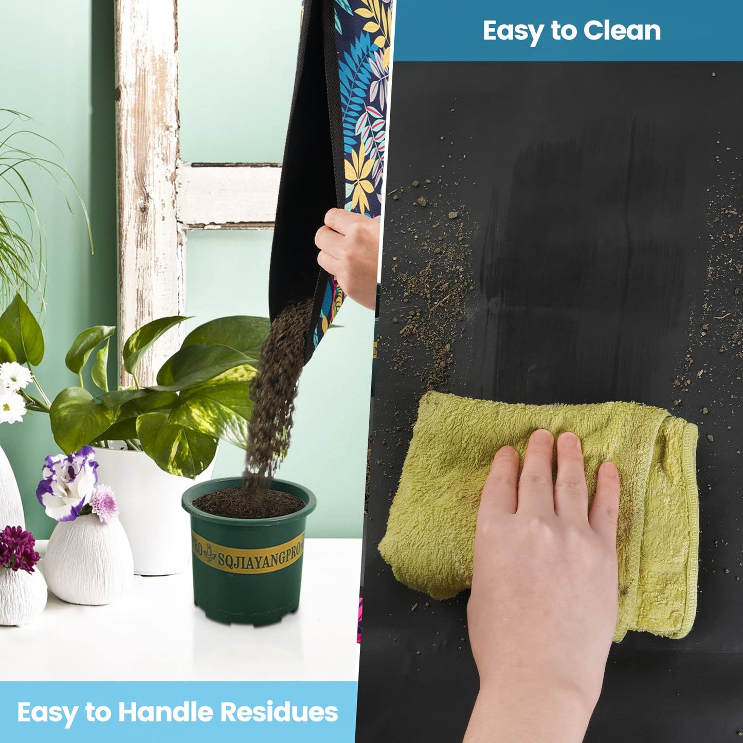 Extra Large Repotting Mat for Indoor Plants Transplanting and Dirt Control, Foldable Waterproof Succulent Potting Mat, Gardening Gifts for Plant Lovers (43.5"x29.5")