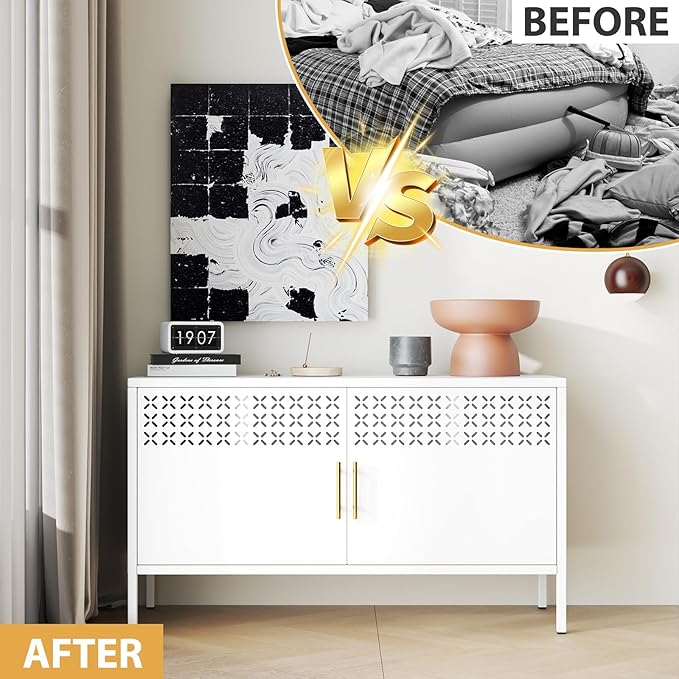 Tokawa Metal Storage Cabinet, 2-Door Short Locker Cabinets