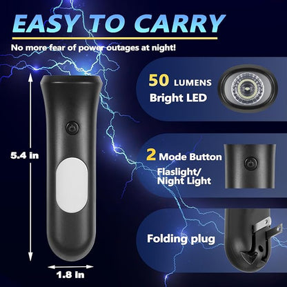 ROSSEX 4 in 1 Emergency Lights for Home Power Failure,Rechargeable LED Flashlight Plug in Wall, Automatic Turn-On Power Outage Night Light Flashlight for Hurricane Preparedness Items
