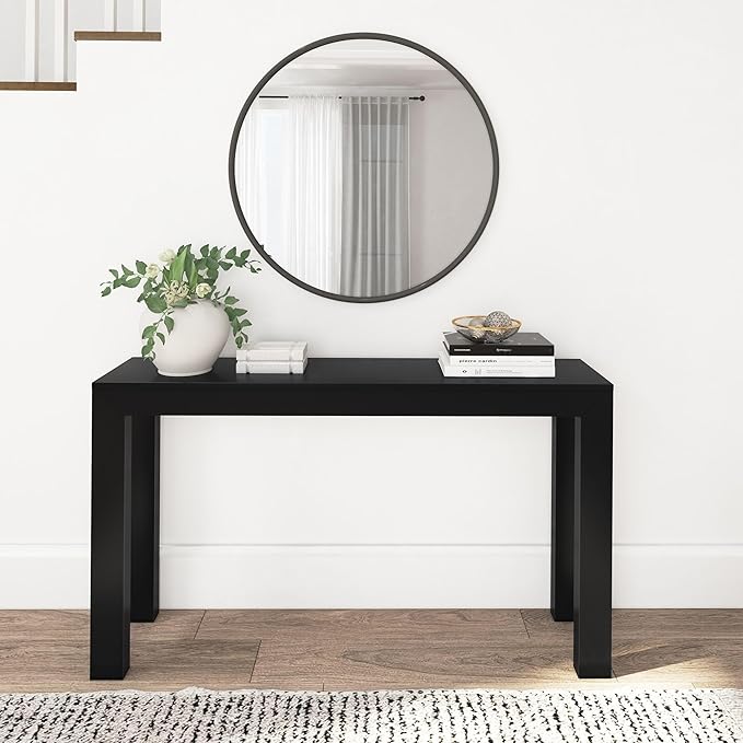 Plank+Beam Modern Solid Wood Console Table, 56 Inch, Sofa Table, Narrow