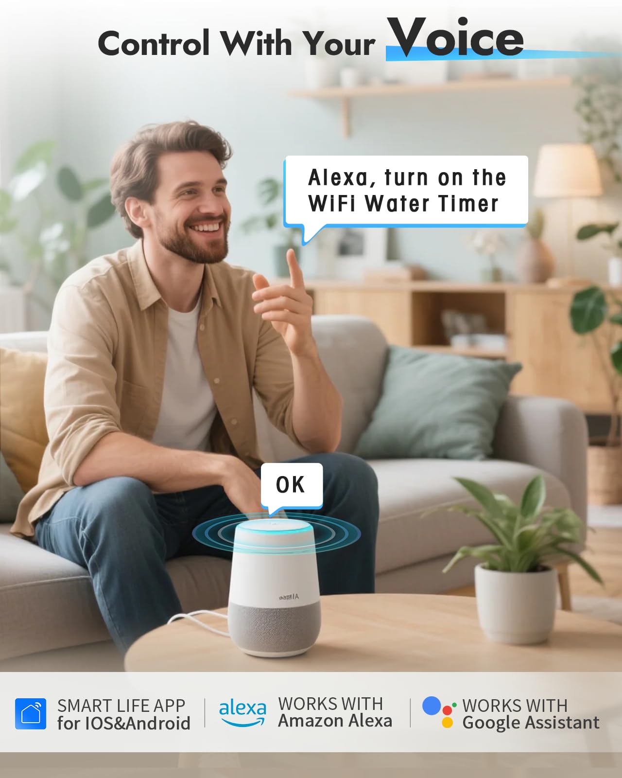 Insoma WiFi Sprinkler Timer, Water Timer for Garden, Smart Hose Timers with Hub Support 2.4GHz WiFi & Bluetooth, Rain Delay & Manual Watering, App/Voice Control Work with Alexa & Google Assistant