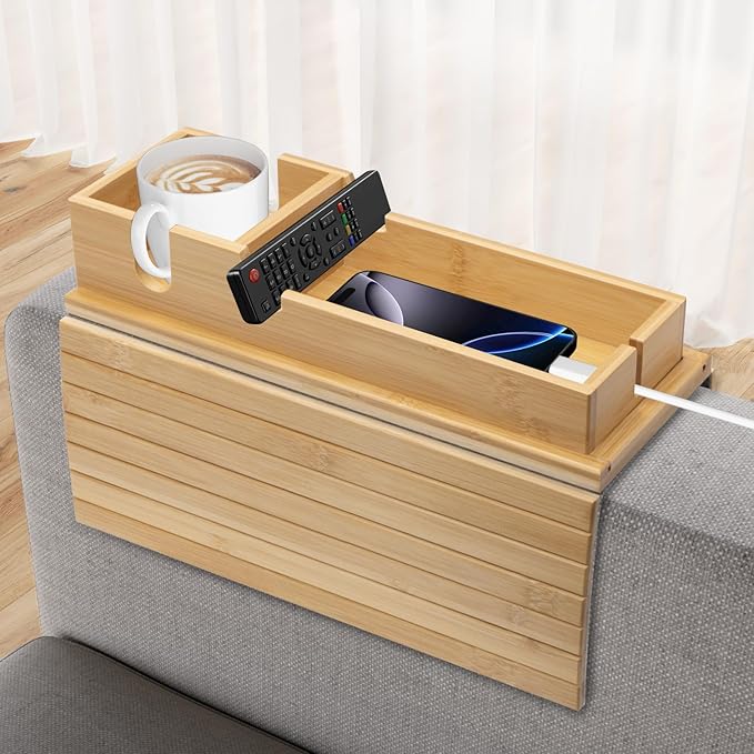 Bamboo Sofa Armrest Tray