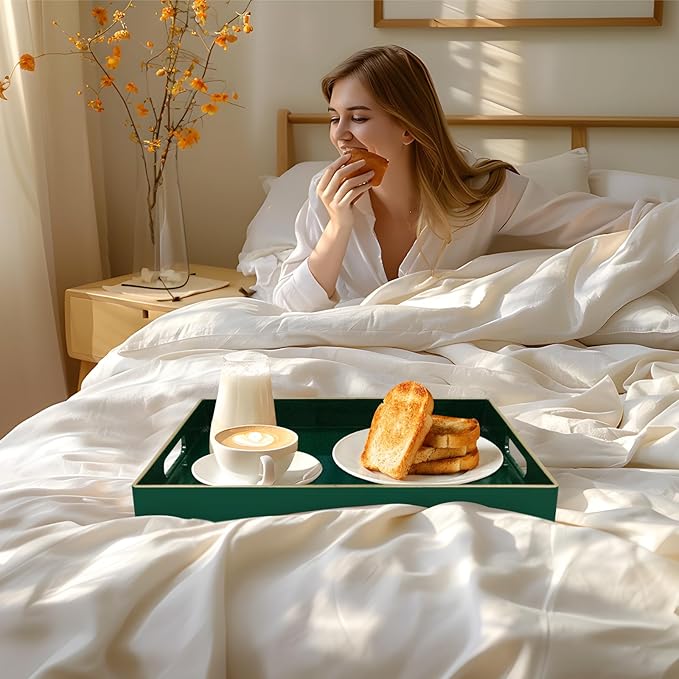 MAONAME Dark Green Decorative Tray, Serving Tray