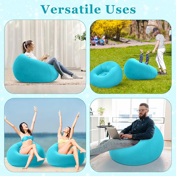 Realspring Inflatable Bean Bag Chairs Outdoor Blow up Camping Chairs Inflatable