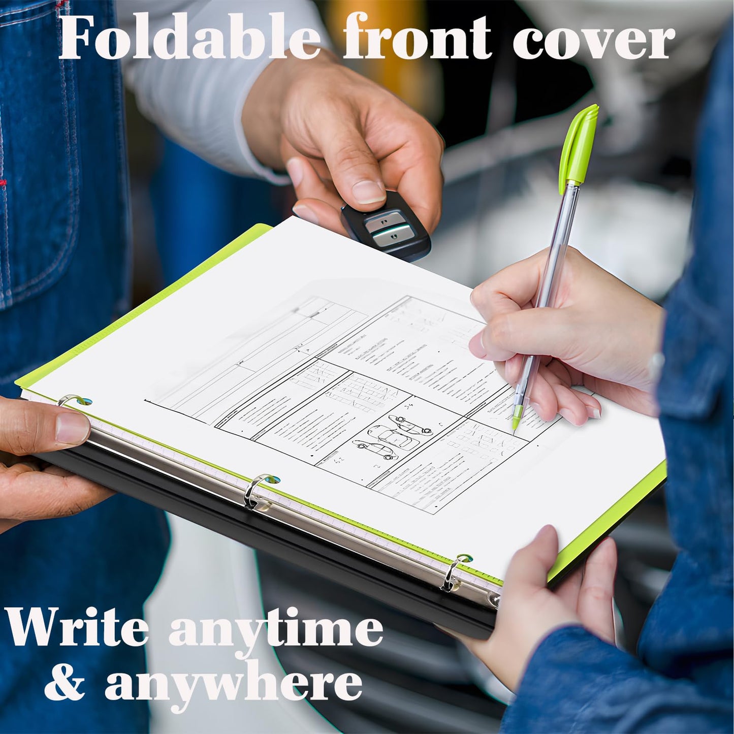 INFUN 1 Inch 3-Ring Telescoping Project Organizer Binder-2PCS,13 Pocket, Customizable Front Cover, 5 Colors Pocket Divider and Plastic Binder Pocket，225 Sheet Capacity-White