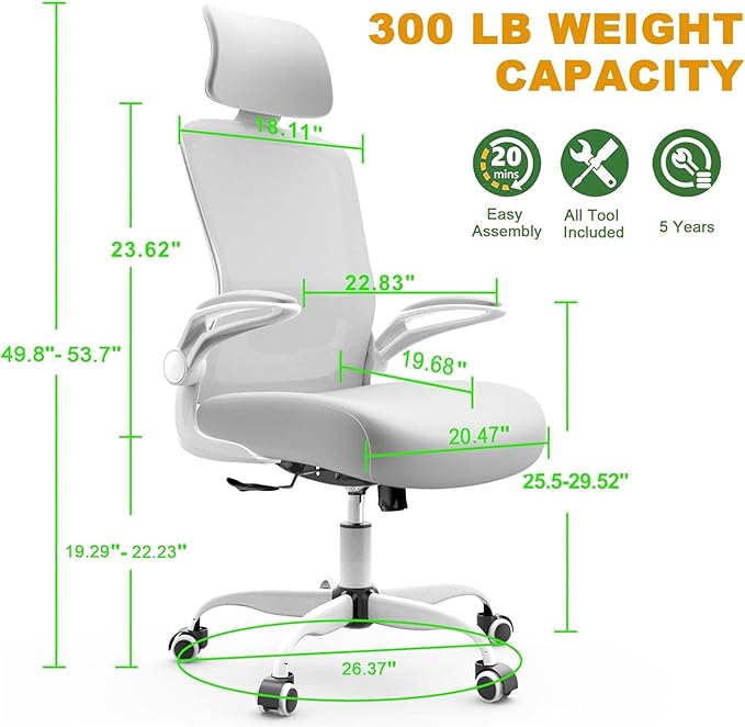 Mimoglad Office Chair, High Back Ergonomic Desk Chair