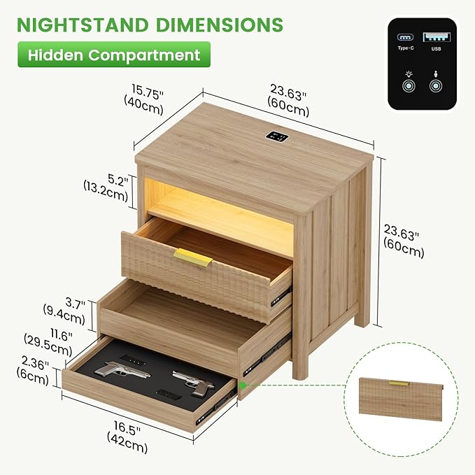 WOOVIVS End Table Set of 2