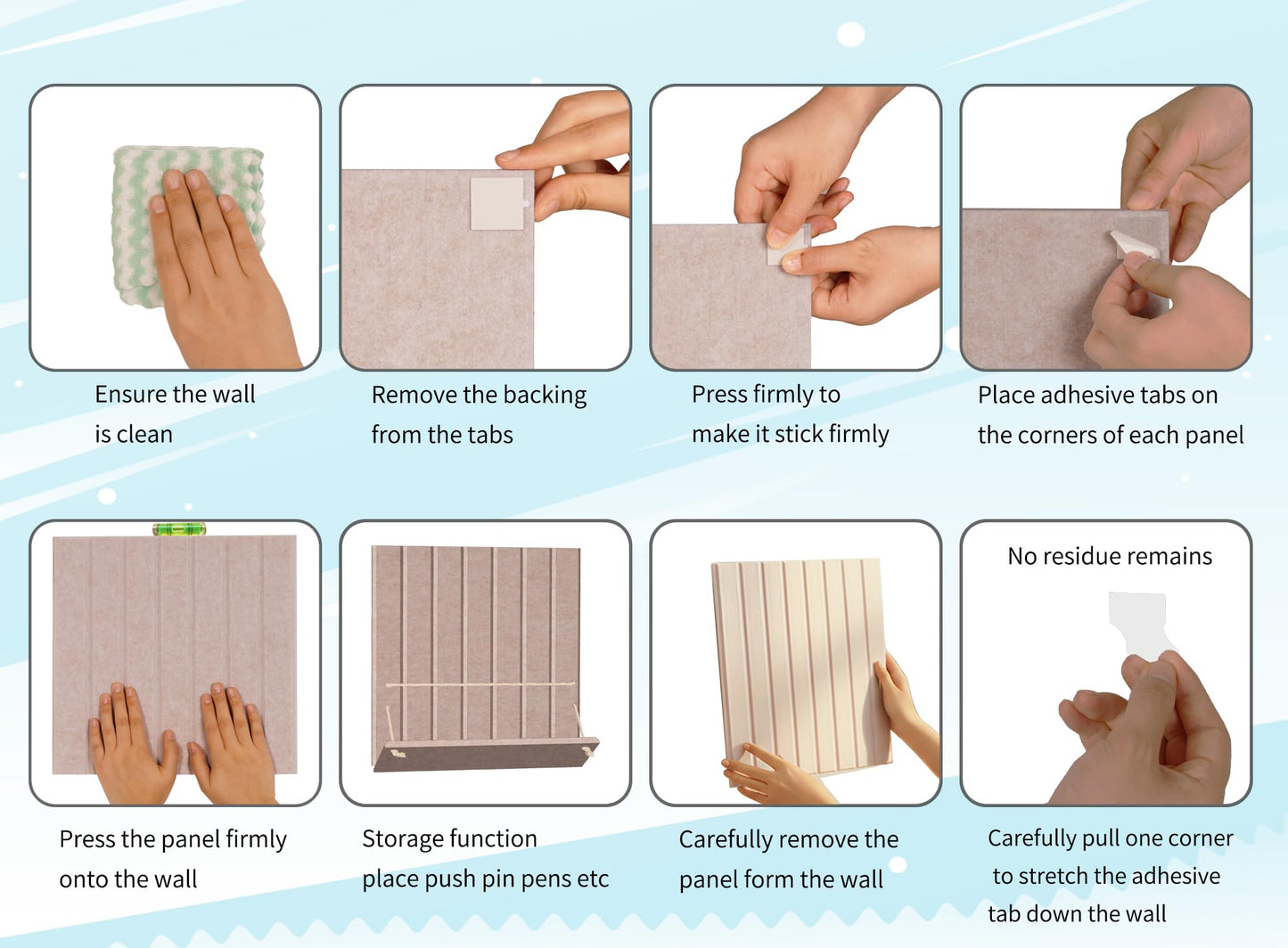 12 Pack Bulletin Boards 48" x 36" Alternative Cork Board for Office,Built-in Storage Device，Large Cork Boards for Walls ， Felt Wall Tiles, Contains Removable Security Stickers and PushPins (F-Gray)