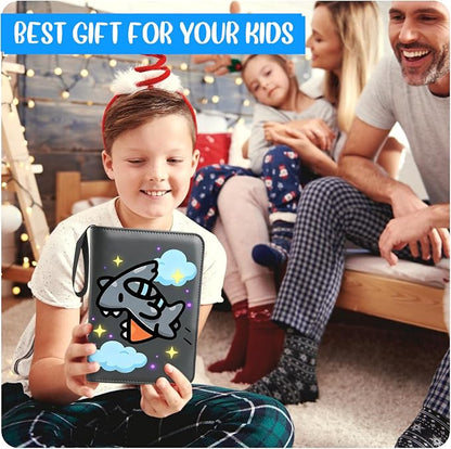 Card Binder 4 Pocket, Trading Card Holder Fits 400 Cards With 50 Removable Sleeves, Portable Collection Card Ablum, Game Card Case book With Zipper for Gift - Deep Grey