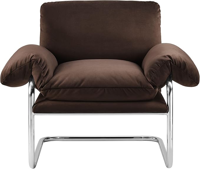 Modway Ansel Performance Velvet Accent Chair in Chocolate Brown