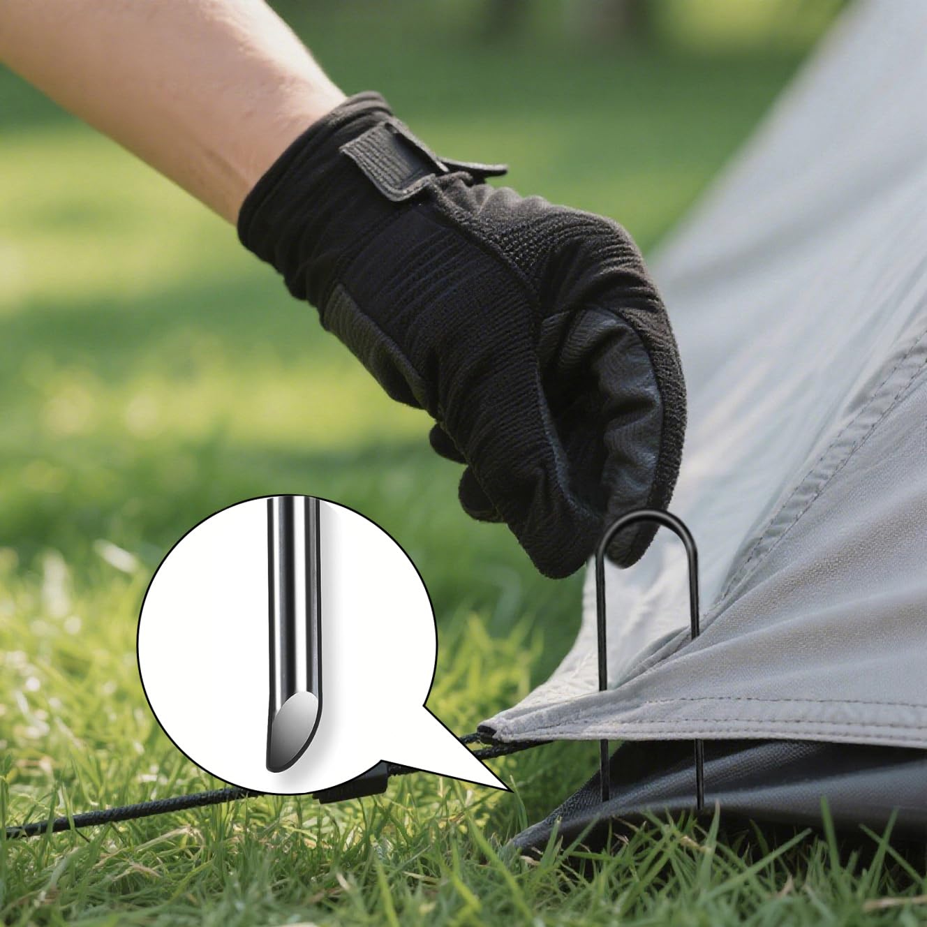 4 inch 25 Pack U Shape Black Garden Stakes,11 Gauge Garden Pins,U-Shaped Tent Stakes,Galvanized Landscape Staples for Yard Lawn,Tube, Landscape Fabrics,Irrigation Hose and Weed Barriers.
