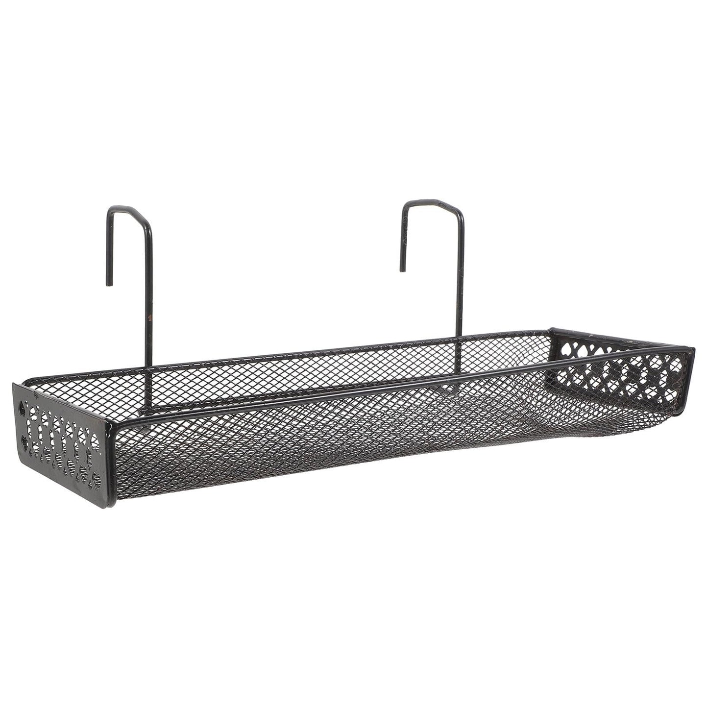 JHKNNK Black Metal Indoor Hanging Plant Stand Hooks Flower Rack Balcony Garden Patio Railing Shelf
