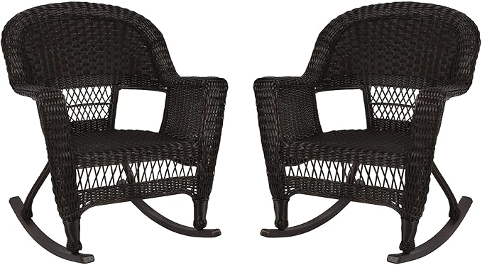 Jeco Set of 2 Wicker Rocker Chairs