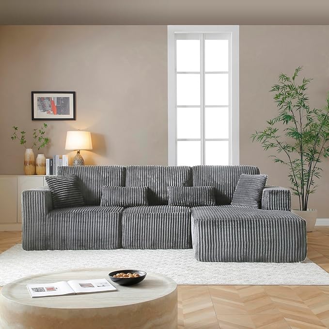 110" Cloud Sectional Couch, Modular Sectional Sofa