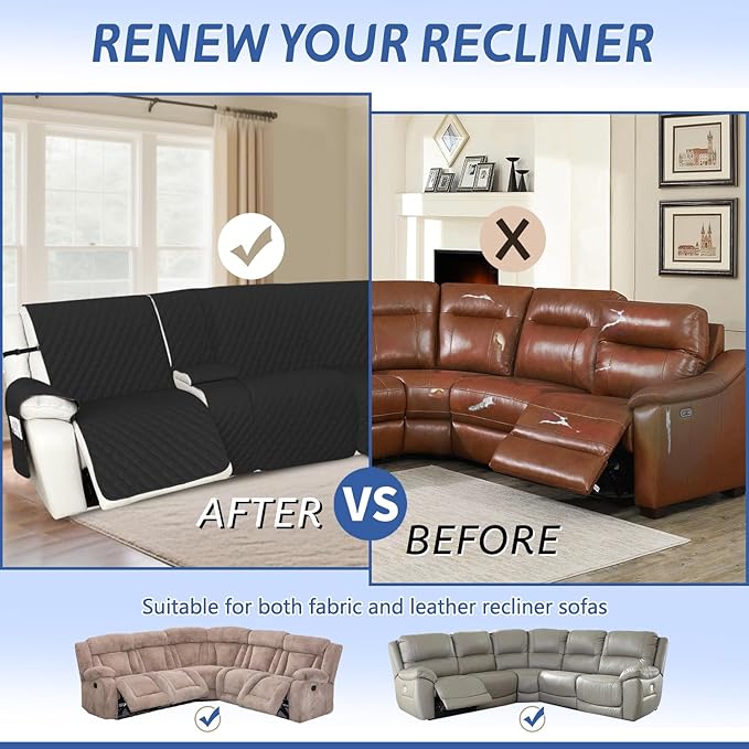 Arfntevss Recliner Sectional Couch Covers 1OO% Waterproof L Shape Sofa Cover