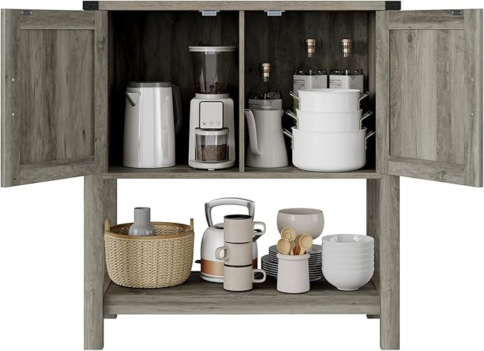 Mufico Console Table with 2-Door Cabinet Coffee Bar Cabinet Sofa Table