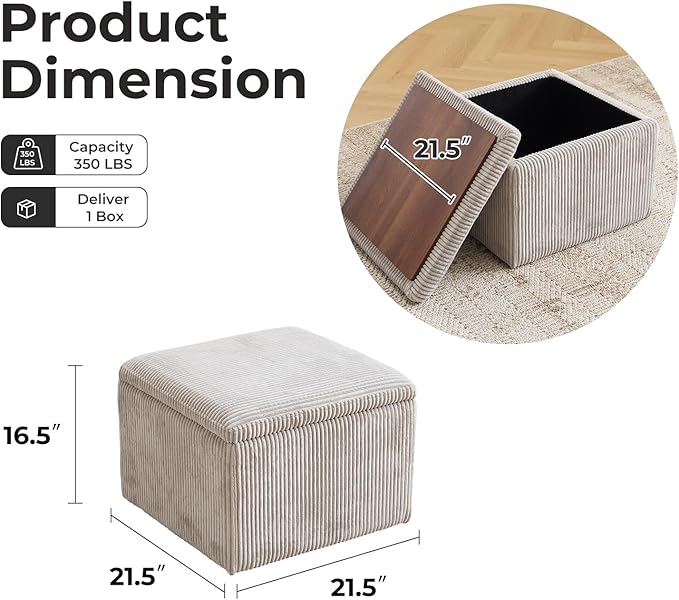 Cube Storage Ottoman, Ottoman Footstool