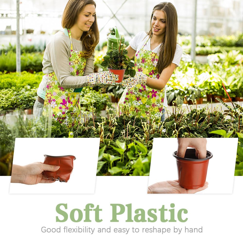 Bluckincle 100 PCS 4 Inch Plant Nursery Pots and 6 Inch Plant Seedling Pots