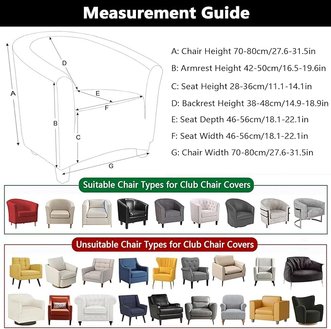 SearchI Club Chair Slipcover Stretch Barrel Chair Covers Printed Tub Chair