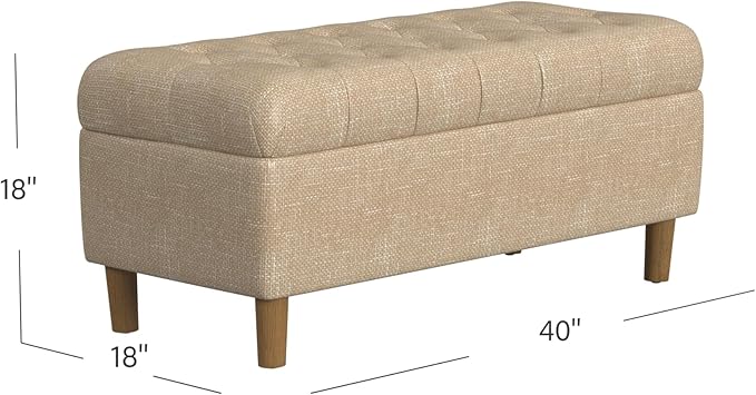 Homepop Home Decor | Tufted Ainsley Button Storage Ottoman Bench