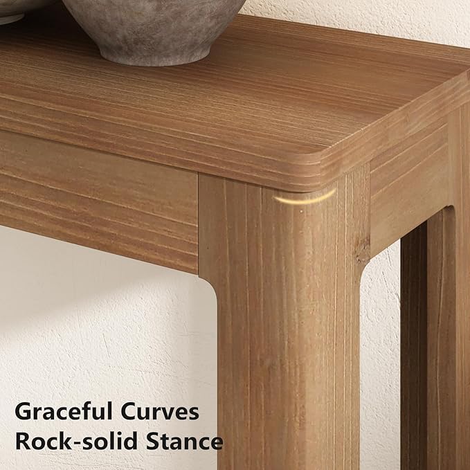 Solid Wood Console Table 63", Farmhouse Sofa Table