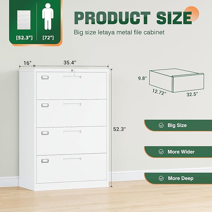 Letaya 4 Drawer File Cabinet