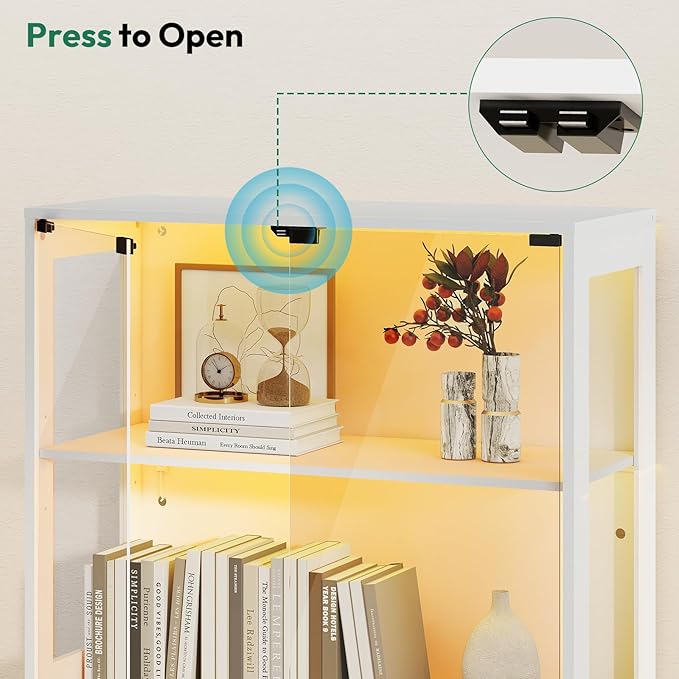 Lamtor 67-inch Glass Display Cabinet – Curio Cabinet