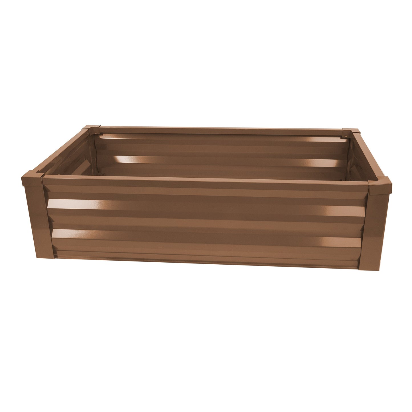 Greenes Fence Timber Brown Powder-Coated Metal Raised Garden Bed Planter 24" W x 48" L
