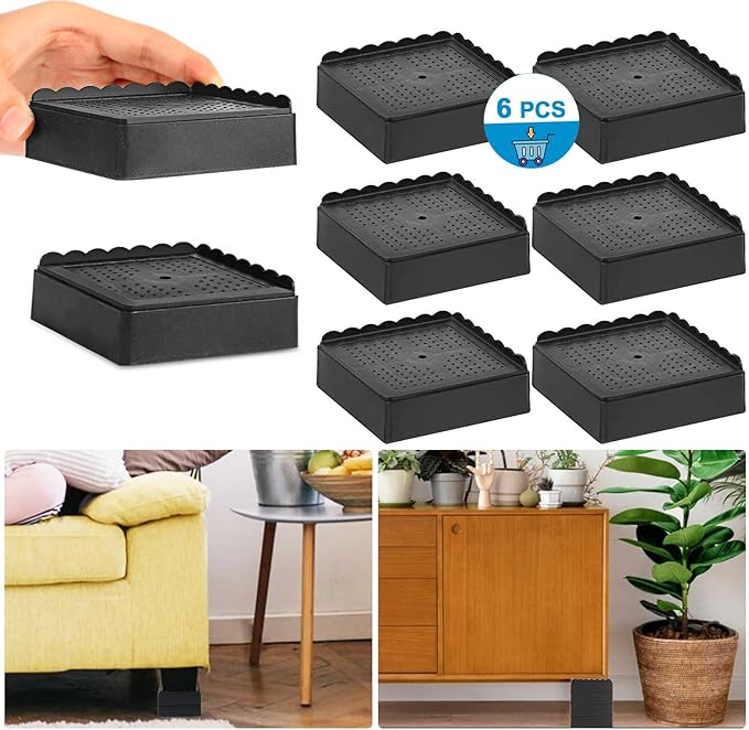 Bed Risers 1 inch, 2 inch, 3 inch, 4 inch Heavy Duty, Adjustable Furniture Riser