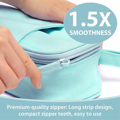 Pencil Case Pouch Box Bag School Supplies Girls Boys Kids, Cute Preppy Stuff Large Big Capacity Aesthetic Pen Organizer, Back to College Stationary, Eggshell Blue, Heavy Duty Canvas, 1800ml