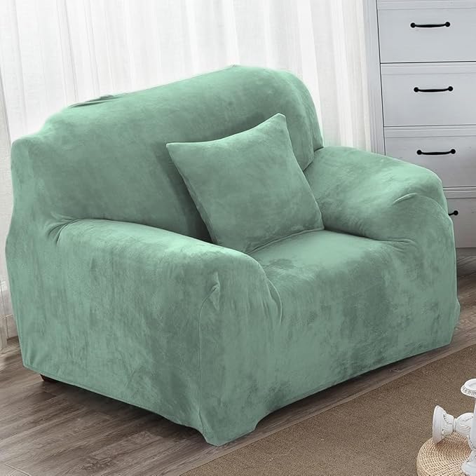 vctops 1-Piece Velvet Plush Stretch Chair Sofa Slipcover Soft Fuzzy Fluffy