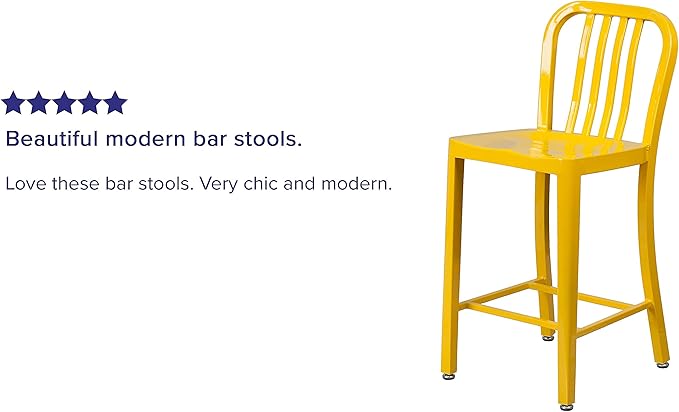 Flash Furniture Gael Commercial Grade 2 Pack 24" High Yellow Metal