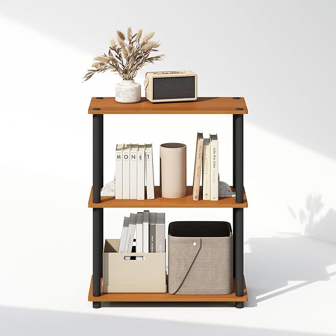 Furinno Turn-N-Tube Book Shelf, 3-Tier Bookshelf, Bookcase