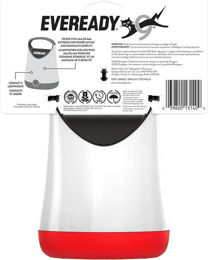 Eveready LED Camping Lantern X-250, Bright Tent Lights, Rugged Water Resistant LED Lanterns, 100 Hour Run-time, Red and Black (Pack of 2)