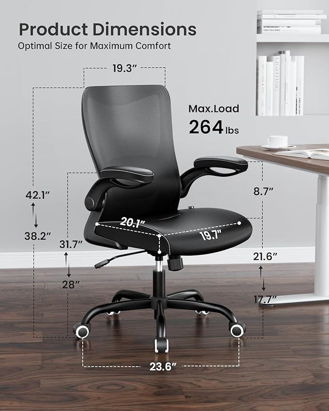 MUXX.STIL Office Chair, PU Leather Ergonomic Desk Chair