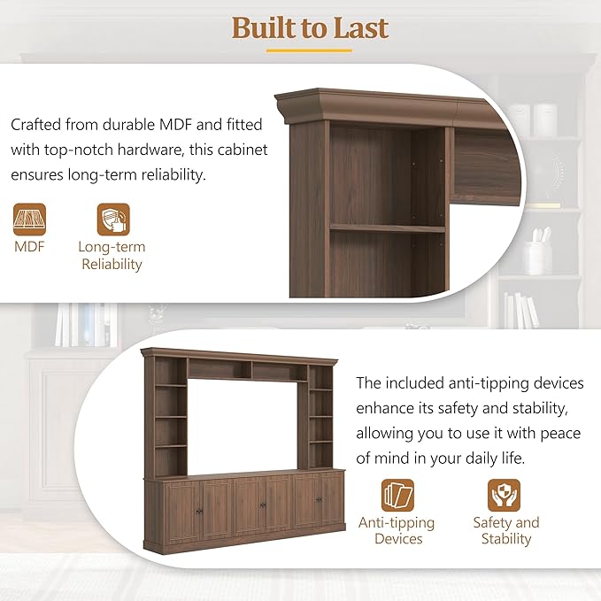 Merax 97.4" W Wall Unit Entertainment Center, TV Stand