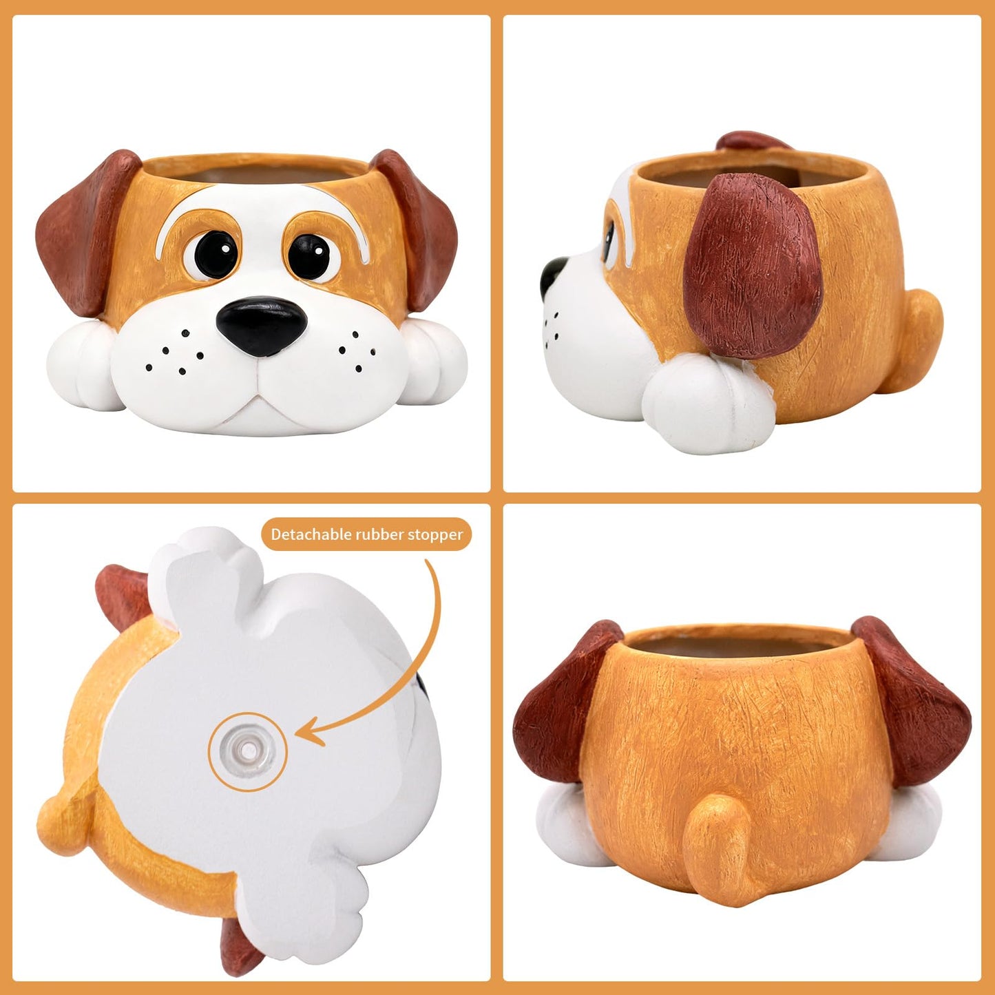 YOUOIVIA Cute Dog Planters for Indoor Outdoor Plants - Resin Animal Plant Pots for Home Office Decor - Funny Window Garden Flower Pot with Drainage Hole - Unique Succulent Pots Gift for Plant Lovers