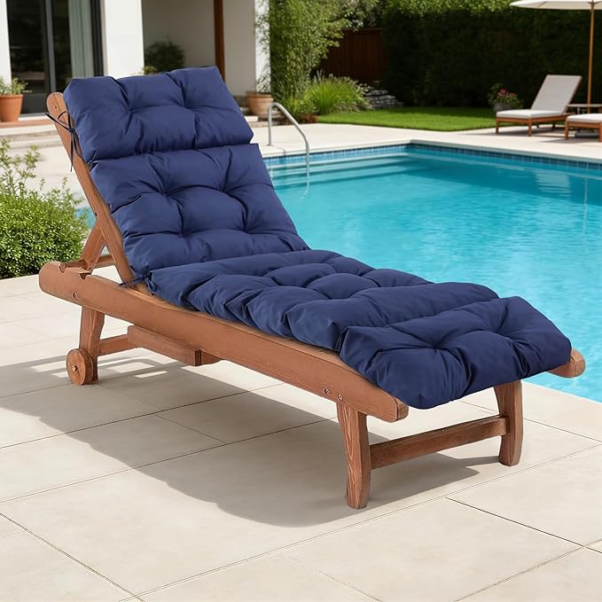 Chaise Lounge Cushions Outdoor, Waterproof & Fade Resistant Patio Lounge Chair